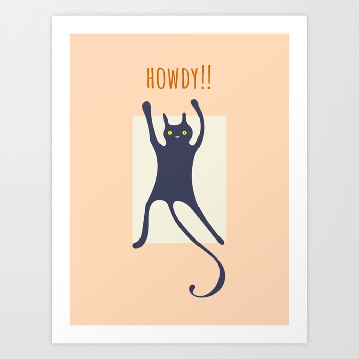 Howdy Cat Art Print