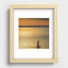 Sunset view of calm ocean Recessed Framed Print