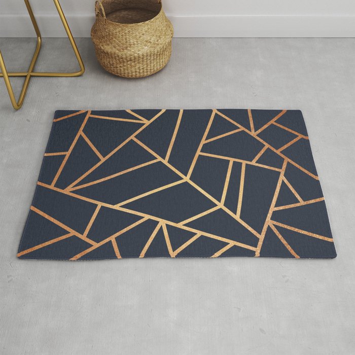 Copper And Midnight Navy Rug By Elisabeth Fredriksson Society6