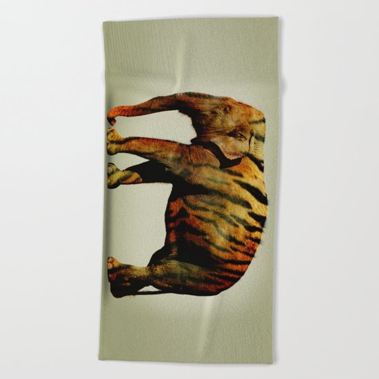 Tiger Elephant Beach Towel
