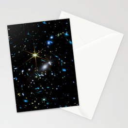 Galaxies of the Universe Teal Gold first images Stationery Card