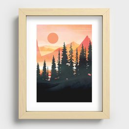 Pine Forest Sunset 2 Recessed Framed Print