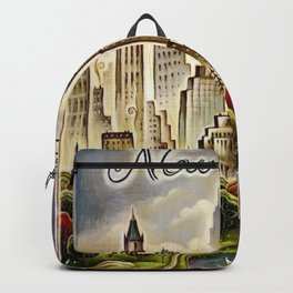 Vintage New York Central Park United Airlines Advertisement Poster Backpack | Bigapple, Midtown, Painting, Newyorkcity, Centralpark, Newyorkad, Brooklyn, Curated, Nyc, United 
