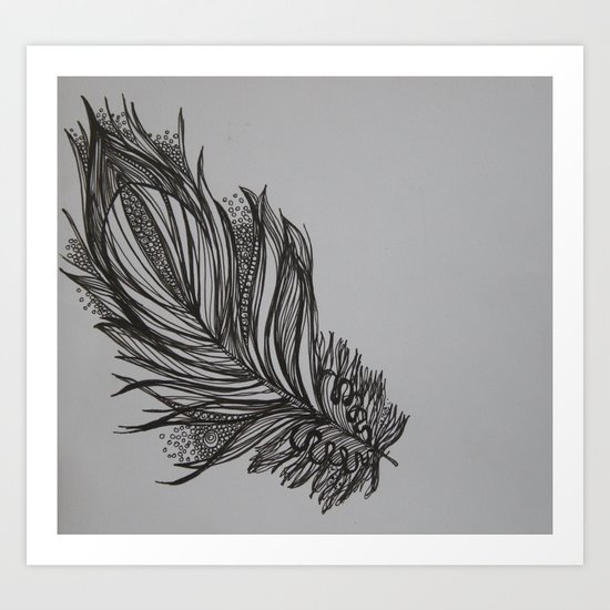 Zen feather Art Print