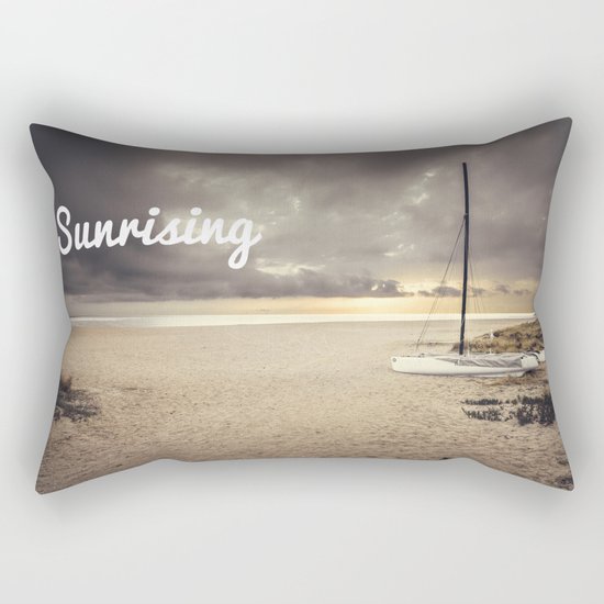 Dramatic sunrise on the beach Rectangular Pillow