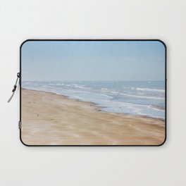 Sea Photography | Pastel Colored Beach Art | Seaside Coast Photo | Blue Beige Laptop Sleeve