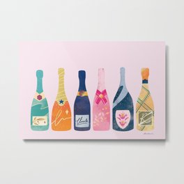 Champagne Bottles - Pink Ver. Metal Print | Alcohol, Moetchandon, Moet, Digital, Party, Cocktail, Bubbly, Tequila, Donperignon, Drinks 