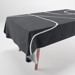 Black and White Abstract Minimalism Sketch Tablecloth