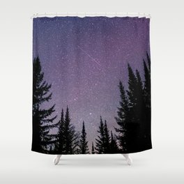 North Woods Starry Night Pines Shower Curtain