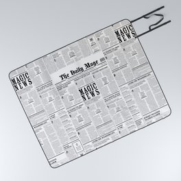 The Daily Mage Fantasy Newspaper Picnic Blanket