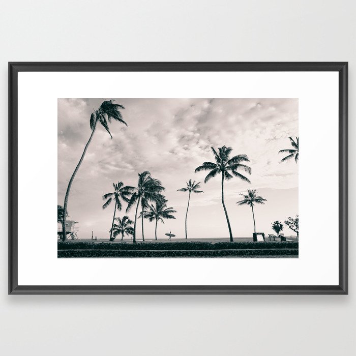 Hawaii Surf Commute Framed Art Print