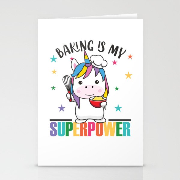 Baking Is My Superpower Sweet Unicorn Bakes Stationery Cards