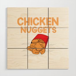 Chicken Nugget Vegan Nuggs Fries Sauce Wood Wall Art