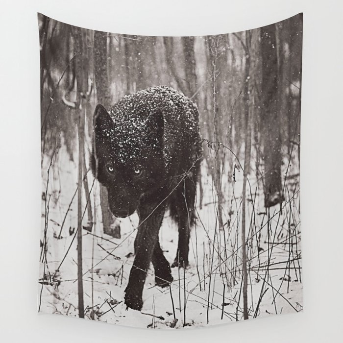 Snow Wolf Wall Tapestry