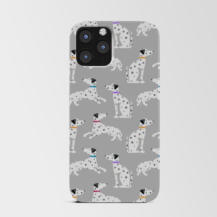 Watercolor Dalmatian Dog On Gray iPhone Card Case