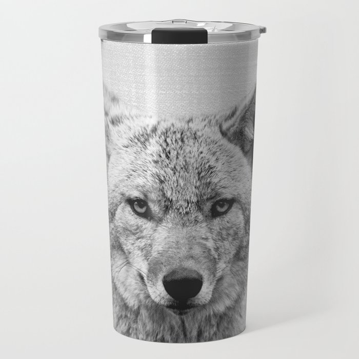 Coyote - Black & White Travel Mug
