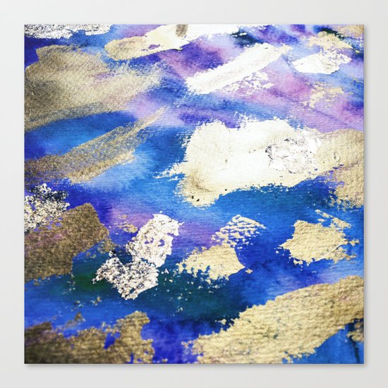 Gold Ocean Abstract Modern Design Canvas Print