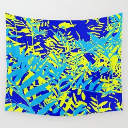 Happy Blue Yellow Green Foliage Wall Tapestry