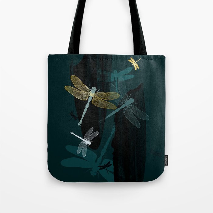 Midnight Dragonflies Tote Bag