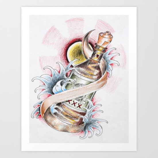 Love in a Bottle Art Print