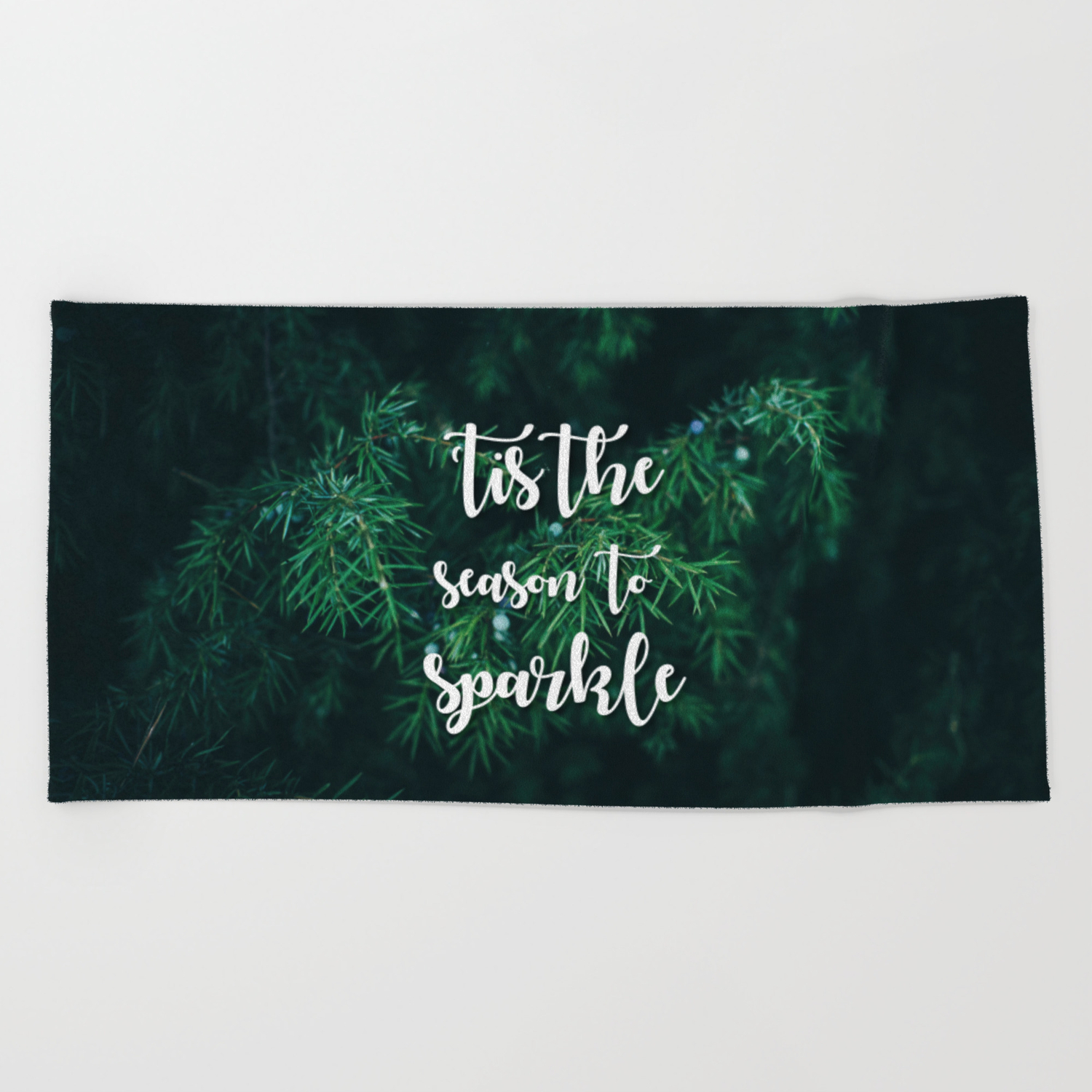 Tis The Season To Sparkle Christmas Quote Beach Towel By Danielaenriquez Society6