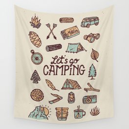 Lets Go Camping Wall Tapestry