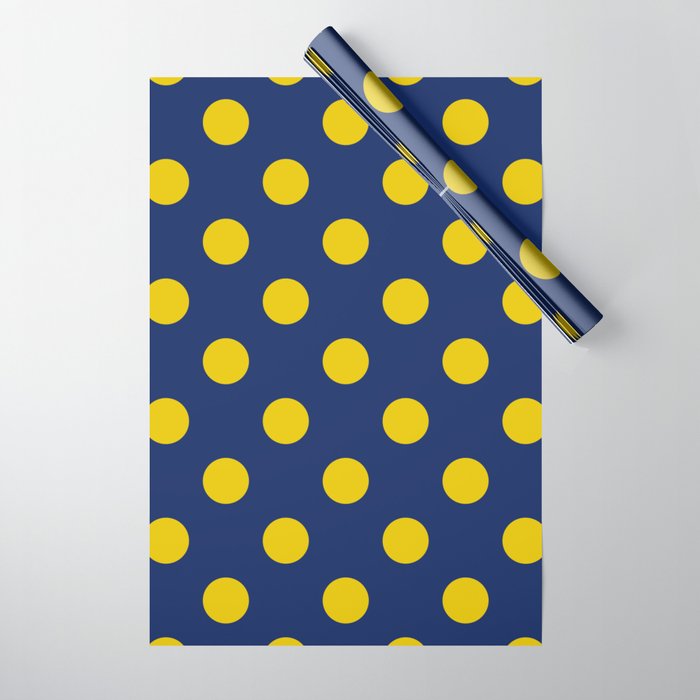 Blue + Yellow Wrapping Paper Wrapping Paper by David Reid