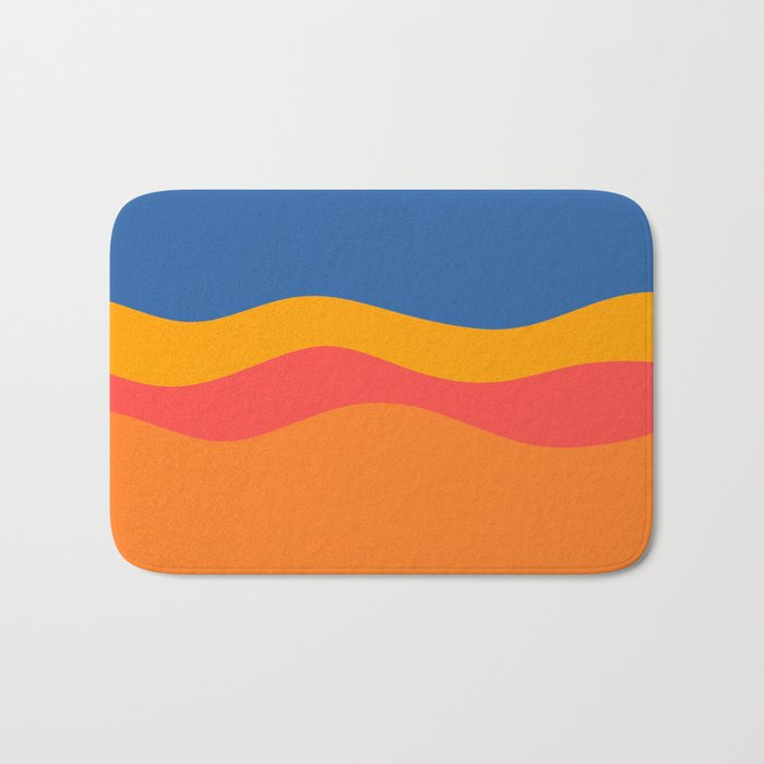 Minimalistic Wave Colorful Art Pattern Design Bath Mat