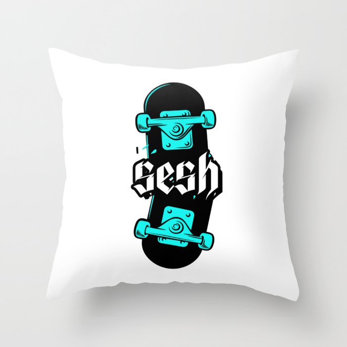 Sesh - Skateboarding Session  Throw Pillow