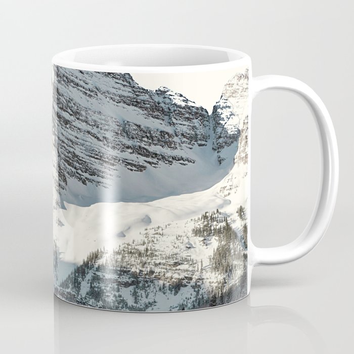 Maroon Bells Mountains in Black and White Coffee Mug