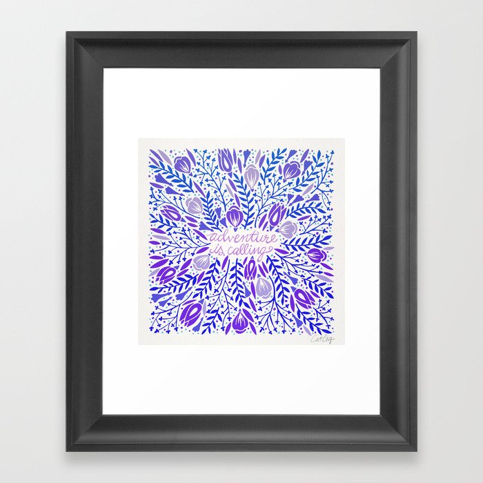 Adventure is Calling – Purple & Periwinkle Palette Framed Art Print