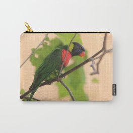 Rainbow Lorikeet Carry-All Pouch | Photo, Colorful, Orange, Red, Color, Wings, Perched, Macro, Colors, Leaf 
