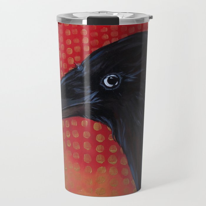 Crow In Red Travel Mug