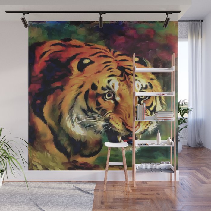 Bengal Tiger Wall Mural By Taiche Society6
