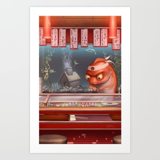 Sushi Fish Art Print