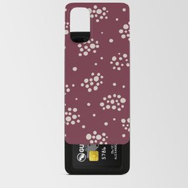 Cute white dot clouds on red background Android Card Case