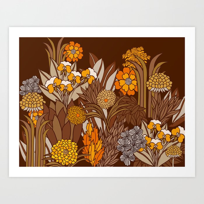 Society6 ケース Vintage Flowers in the rain by Love2Snap 70s Retro flowers, hippie, groovy garden Art Print by