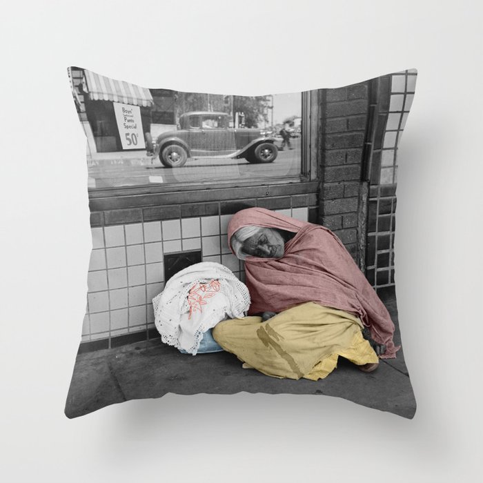 Sleeping Mexican Woman Throw Pillow