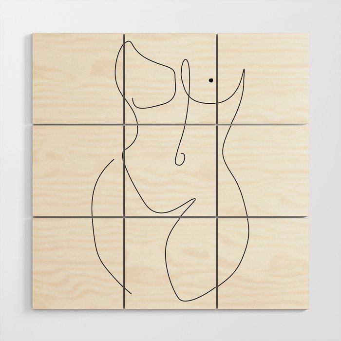 Fine Curve Line / Naked woman's body drawing Wood Wall Art
