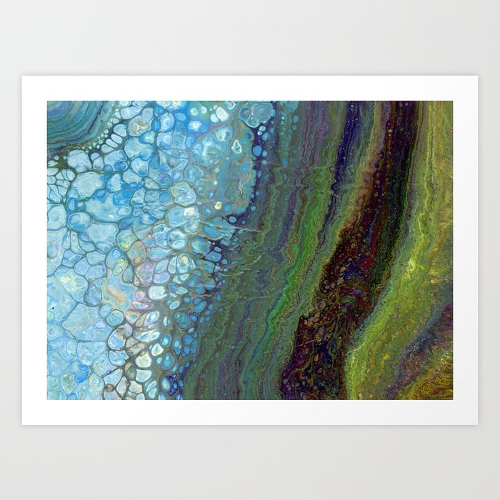Age And Beauty - Original, abstract, fluid, marbled painting Art Print