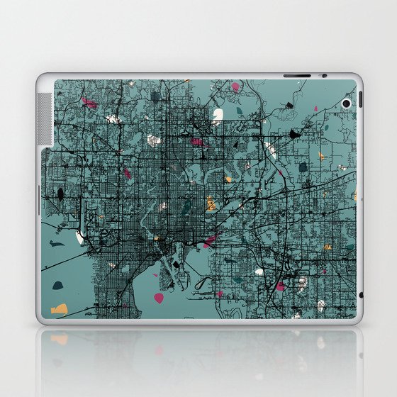 TAMPA - us city map in terrazzo style Laptop & iPad Skin