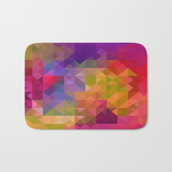 Bright Colorful Geometric Abstract Bath Mat