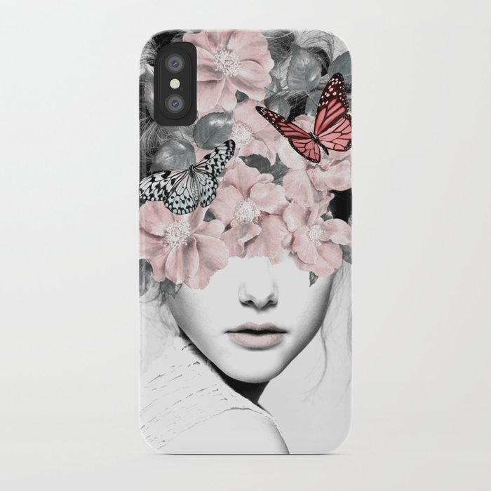 woman with flowers 10 iphone case