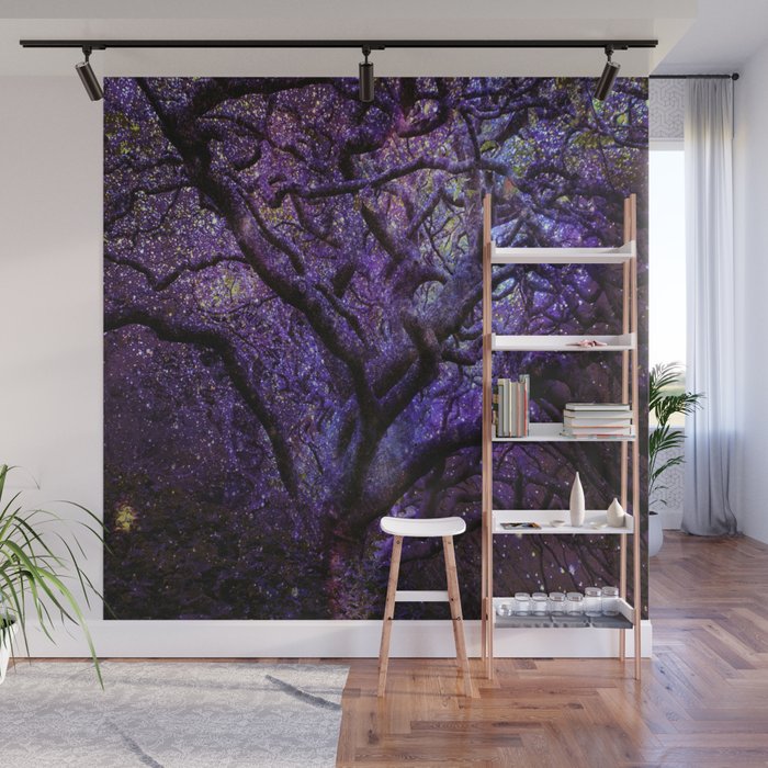 Mystic Tree of Knowledge Purple Wall Mural