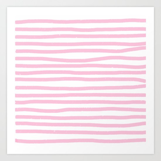 Pink Stripes Horizontal Art Print