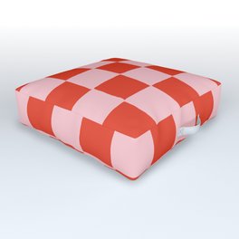 Pink + Red Bold Checkered Pattern Outdoor Floor Cushion