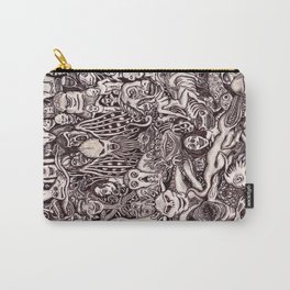 The Party Carry-All Pouch | Illustration, Pop Surrealism, Black and White, Scary 
