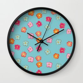 Whimsical flower floral print Wall Clock