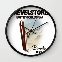 Revelstoke British Columbia Canada To ski Wall Clock