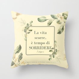 Shabby Chic UFFICIO SCUOLA CASA in lavanda, giallino, rosa pallido, con piante, foglie, detto famoso Throw Pillow